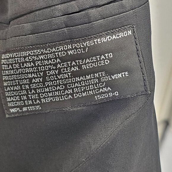 TownCraft JC Penny Navy Blue Pinstripe 2 Button Sport Coat Poly Wool Size 38S - Picture 11 of 11